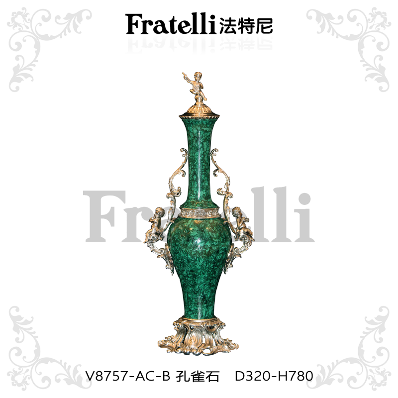 French Jewelry V8757-AC-B Malachite
