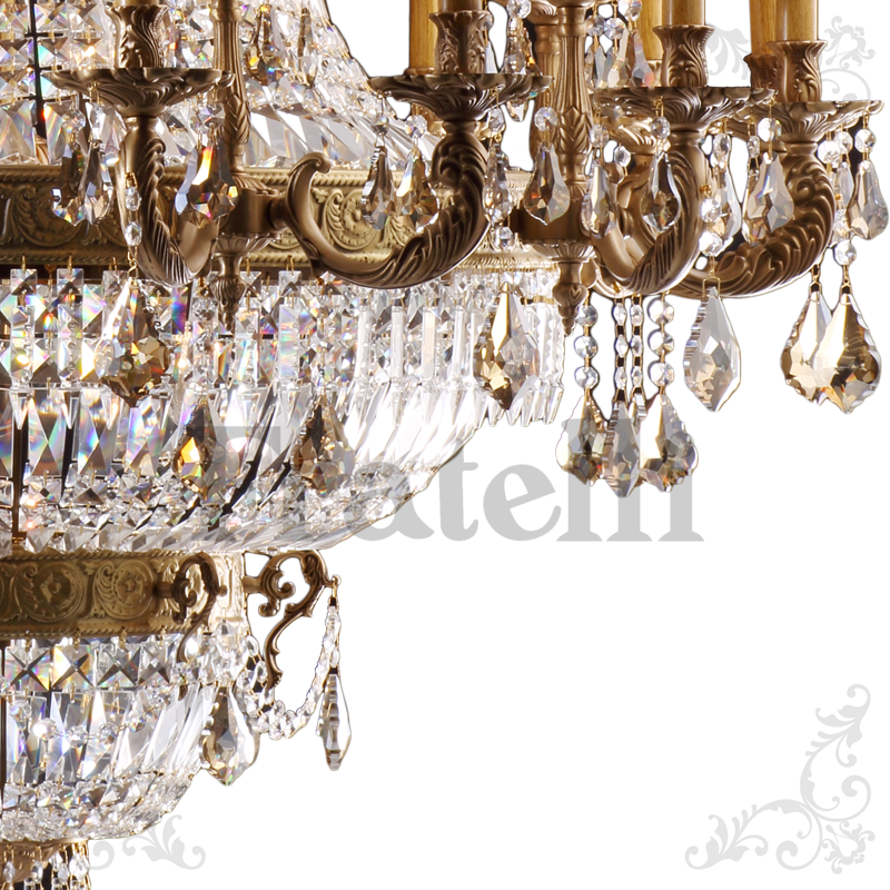 How does the shape of the French Chandelier lampshade affect the distribution of light?